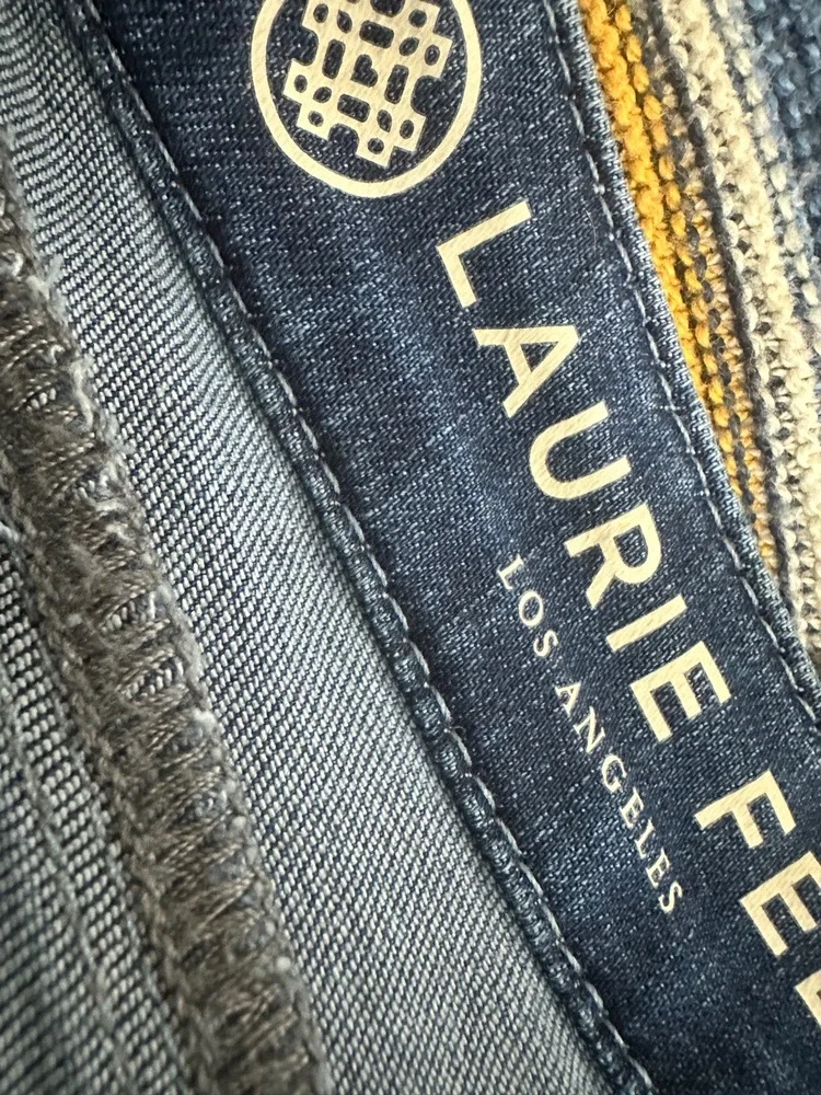 Laurie Felt Los Angeles Jeans Women Sz 10 Blue Flare Frayed Hem 5-Pocket Stretch - Picture 13 of 15